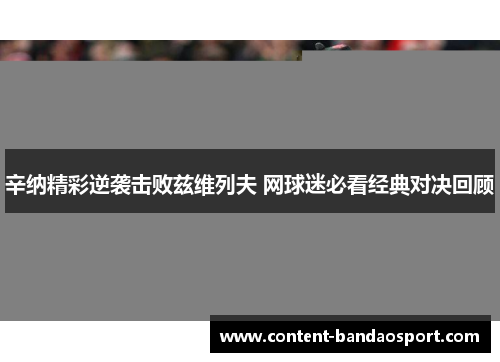 辛纳精彩逆袭击败兹维列夫 网球迷必看经典对决回顾