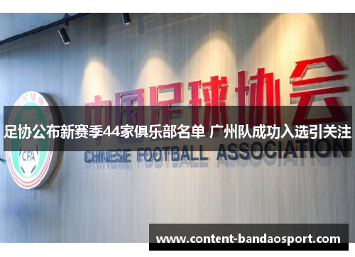 足协公布新赛季44家俱乐部名单 广州队成功入选引关注